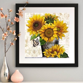 ☊Fou_sunflower broca completa diamante pintura bordado Kits de punto de cruz☊ (4)
