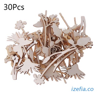 izefia 30 pzs adorno de madera con corte láser en forma de rosa/decoración de boda