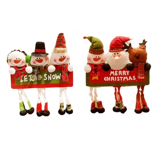 Colgante de navidad tela Santa muñeco de nieve carta tarjeta colgante puerta colgante (5)