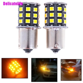 [Delicatelife] 2 bombillas LED amarillas 1156 BA15S 2835 33-SMD/lámpara de señal de giro para coche/luces de freno