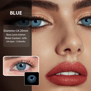 UYAAI lentes de contacto naturales lente de contacto de Color para ojos 2pcs (1 par) uso anual cera de NEW YORK PRO series Blue
