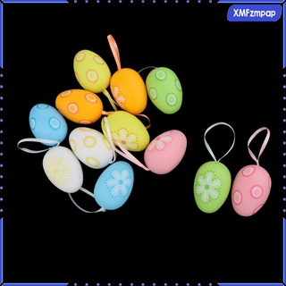 12pcs Easter Hanging Egg w/ Ribbons Easter Hanging Eggs Easter Holiday