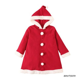 -chaqueta Con capucha de lana de navidad para bebé, decoración de bola de piel, versión de una línea celebrar disfraz de vacaciones