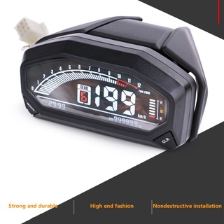 Medidor LCD Universal para motocicleta velocímetro 6 velocidades HD pantalla Digital odómetro tacómetro con Sensor accesorios (9)
