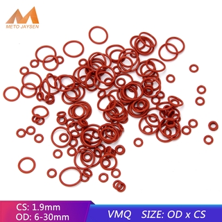 100 piezas Durable VMQ silicona sellador junta tórica reemplazo blanco rojo sello O anillos junta anillo arandela OD 6 mm-30 mm CS mm resistencia al desgaste impermeable