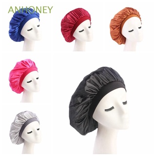 ANHONEY Adjustable Stretch Hat Head Cover Bonnet Headwrap Chemo Cap Wide Band Elastic Night Sleep Hair Loss Satin /Multicolor