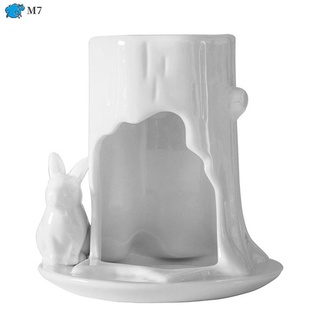 White Ceramic Scented Candle Holders Incense Essential Oil Lamp