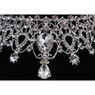rhinestone crystal crown tiara boda princesa novia tocado conjunto de joyería (5)