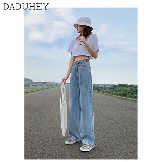 daduhey cintura alta ancho pierna jeans mujer suelto draggle-tail pantalones rectos (6)
