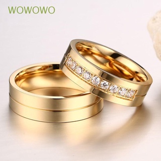 Wowowo - anillo de boda chapado en oro de 18 quilates