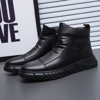 Zapatos De Los Hombres Otoño Martin Botas De Viento De Alta Parte Superior casual Versión De La Tendencia Salvaje Negro (9)
