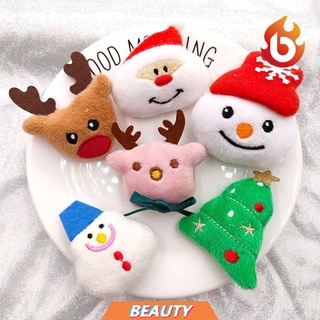 Beauty alce suave peluche suministros de navidad mascota Catnip juguetes ropa DIY accesorios decoración del hogar Santa Claus broche accesorios de dibujos animados