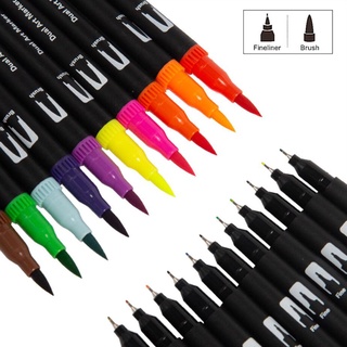 48 colores de doble punta pincel bolígrafos boceto marcadores para pintura diy papelería