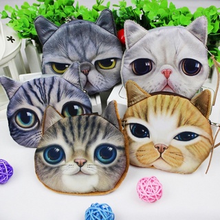 [kt] gato imagen 3d creativo cartera kitty de dibujos animados joyería bolsa pequeña bolsa de mano bolsa de llave
