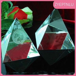 prisma pirámide de cristal k9 de 90 mm, estatua de arte artesanal, pisapapeles, decoración de oficina en casa