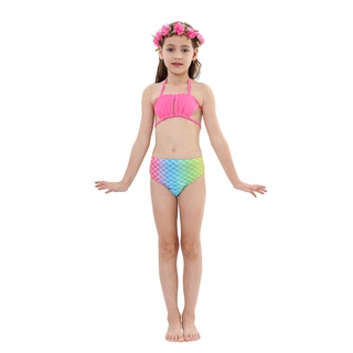 3Pc niñas nadable cola de sirena vestido de princesa niños vacaciones sirena disfraz Cosplay traje de baño de cumpleaños niños ropa de playa (5)