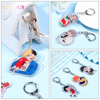FICIOUS Anime Pendant Bag Pendant Ornaments Acrylic Keychain Personality Keyring New Gift Cute Creative Volleyball Youth Campus