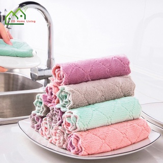 Paño grueso de lana de Coral para platos de cocina, paño de cocina, toalla de limpieza, toalla de plato, absorbente, almohadilla YD