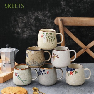 skeets para oficina y hogar taza de café hecho a mano taza de agua taza de té de la tarde 380ml nórdico hogar esmaltado vintage vajilla