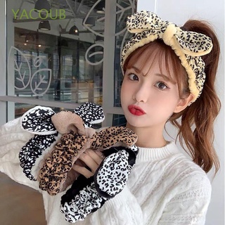 yacoub conveniente leopardo arco diadema lindo mujeres accesorios de pelo estilo coreano diadema lavado cara tela elástica dulce mujer baño felpa diadema