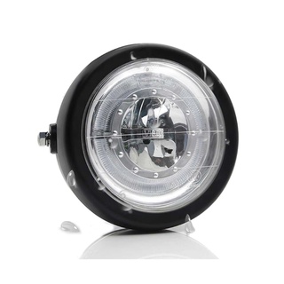 6.5" LED Motorcycle Headlight Hi / Lo Beam Angel Eye Headlamp Motorbike Fog Lamp