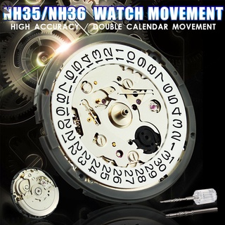 Akd NH35/NH36 reloj mecánico automático de alta precisión movimiento de muñeca día fecha pantalla