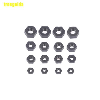 [Treegolds] 50 piezas M2 M M3 M4 tuerca hexagonal de Nylon negro hexagonal nueces de plástico