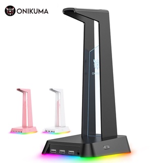 ONIKUMA ST2-Soporte Para Auriculares RGB Gamer , De Escritorio Con 3 Puertos USB Y Puerto De 3,5 Mm