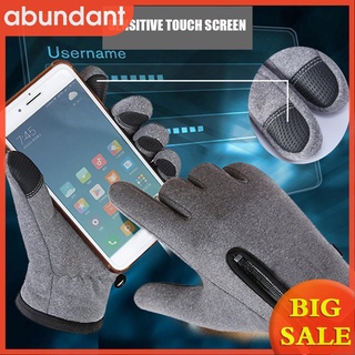 (abundant) 2021 invierno cremallera pantalla táctil guantes impermeables espesar lana al aire libre ciclismo guantes