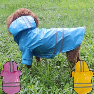platónvereer ropa al aire libre mascota mono chaqueta transpirable pu perro impermeable protector solar mascotas suministros reflectantes con capucha/multicolor