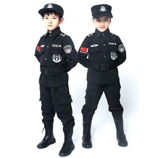 WOWBoys Niñas Policía Cosplay Tela Niños Cop Disfraz De Halloween Vestido Extravagante Uniforme
