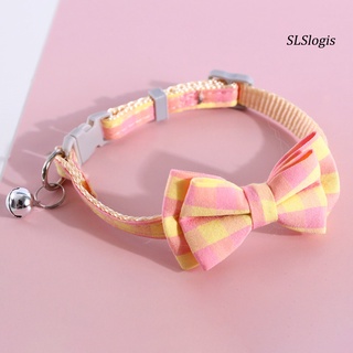 SGK_ Cats Necklace Bow-knot Design Decorative Skin Friendly Pet Dogs Kitten Collar with Bell for Outdoor (9)