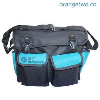 orangetwo Hardware Toolkit Shoulderbag Waterproof Oxford Cloth Multi Organize Pockets Storage Pouch Portable Electrician Worker Use Tool