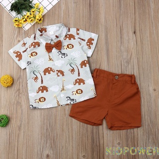 Kprq-Kids Boys conjunto de ropa de impresión, Casual camiseta de manga corta + pantalones cortos traje