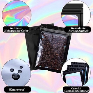 Junyan bolsas De aluminio transparentes De Plástico coloridos empaques reutilizables Holográfica olor a prueba De bolsas/Multicolor (6)