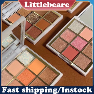 littlebeare.co Eyeshadow Palette Shiny Highly Pigmented Non-caked 9 Colors Pearly Matte Color Eyeshadow Palette for Party
