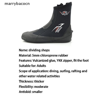 marrybacocn 5mm botas de buceo de neopreno vulcanización invierno a prueba de frío zapatos de alta parte superior co