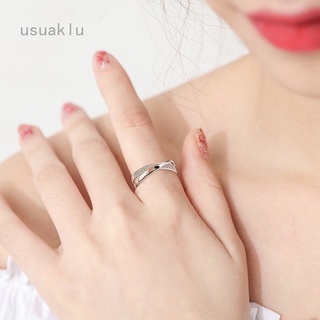 Usuaklu más nuevo simplicidad fresca dos tonos X forma anillo de cruz para las mujeres de la boda de moda joyería deslumbrante piedra grande anillos modernos|Anillos