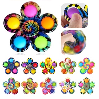 Spinner Pop It Fidget Toys Anti estrés Sensorial Spiner Rapido Colorido Autismo niños especialescon burbujas sensoriales estampadas y colores