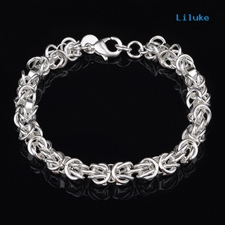 CL--Women\'s Fashion 925 Sterling Silver Bracelet Bangle Chain Banquet Jewelry Gift