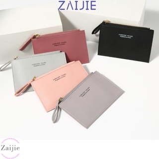 Zaijie mujer corto monedero PU Color puro Mini cartera de negocios niñas señoras nombre titular de la tarjeta de los hombres titular de la tarjeta de crédito/Multicolor