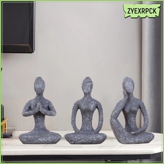 Resina Yoga Niña Figura Escultura Adorno Estatua Escritorio TV Gabinete Decoración