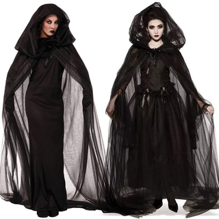 * Vestidos de Halloween fantasma novia ángel negro bruja falda larga vampiro Cosplay disfraces servicio de juego