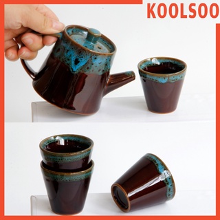 [KOOLSOO] 7 tazas de té de cerámica esmaltada y tetera delicada china Kungfu juego de té