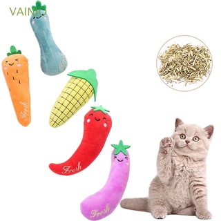 VAINIO Pet Cat Mint Toys Kitten Chew Toy Catnip Pillows Cute Farm Theme Interactive Vegetable Shaped Funny Dog Teeth Bite Toys