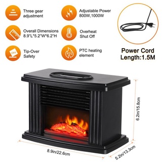 [0812] 1000W escritorio Mini calentador eléctrico de chimenea calentador eléctrico calentador de aire caliente escritorio calentador de mesa para oficina en casa (4)