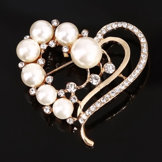 broche de perlas elegante para fiestas doradas, broche de perlas, diamantes de imitación, boda
