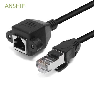 ANSHIP Brand New LAN Network Cord Professional Adapter Ethernet Extension Cable Connector Screw Panel Mount Useful Practical RJ45 Male To Female