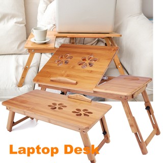 Portátil plegable escritorio de bambú portátil desayuno bandeja cama mesa soporte