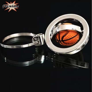 FLEXIAN Hot Sell Keychain Lovely KeyFob Keyring 3D Gift Rotating Sports Basketball